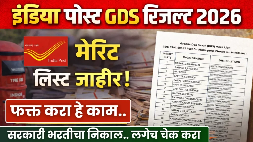 India Post GDS Result 2026 Date