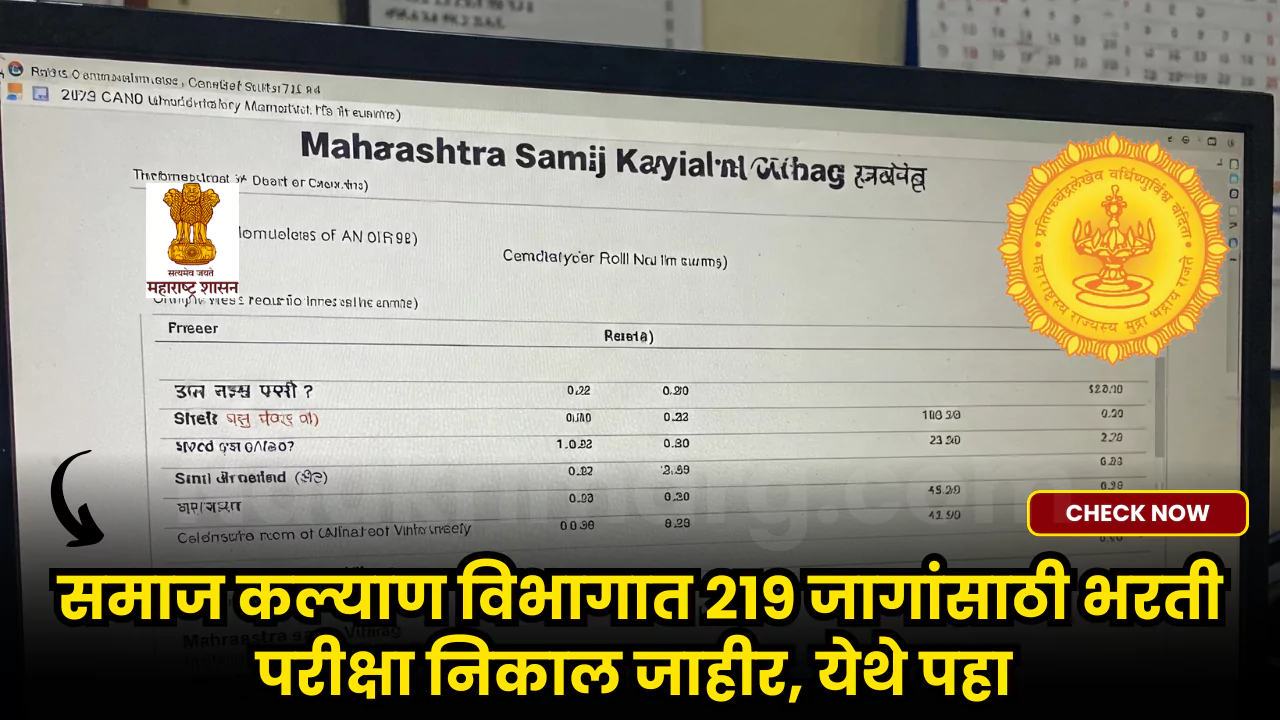 Samaj Kalyan Vibhag Result 2025