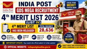 India Post GDS 4th Merit List 2026
