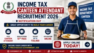 Income Tax Canteen Attendant Bharti 2026